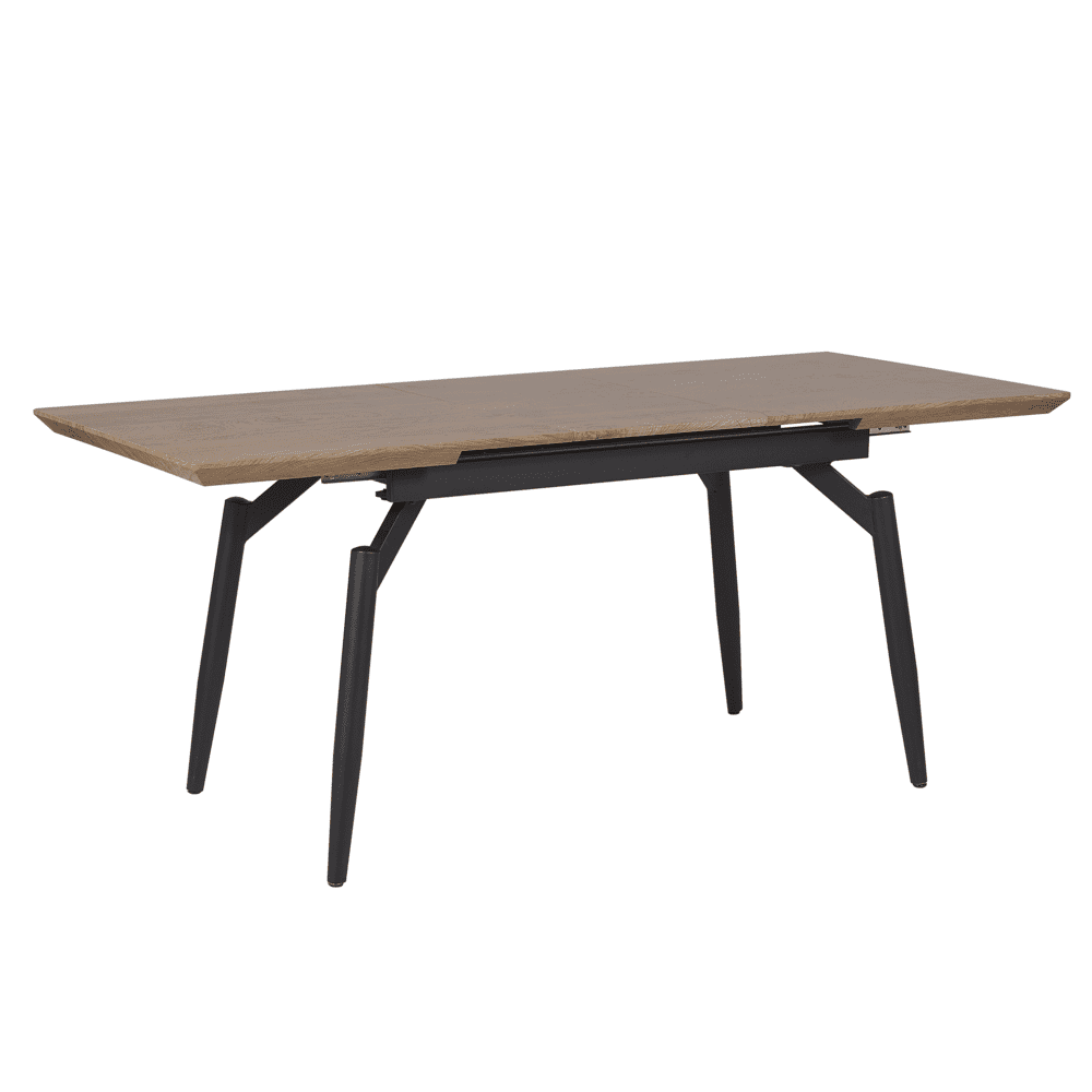 Beliani Rozkladací jedálenský stôl 140/180 x 80 cm tmavé drevo s čiernou BARBOSA